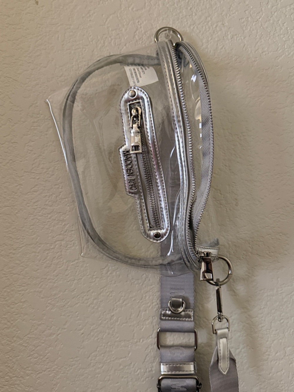 Clear Silver Crossbody Bag - Stylish Transparent Shoulder Bag